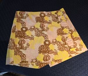 Tory Sport Yellow and Brown Floral Skirt